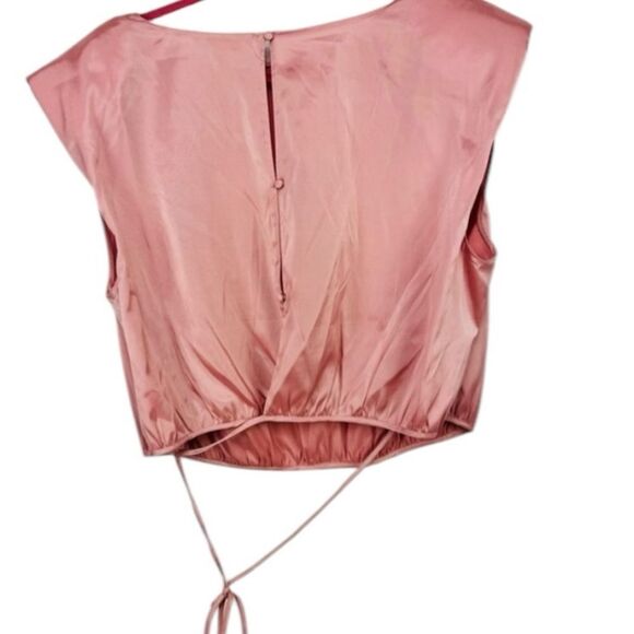 WAYF Pink Satin Crop Top size 8 - Picture 4 of 7
